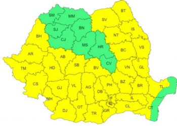 Cod galben de caniculă în aproape toate județele țării